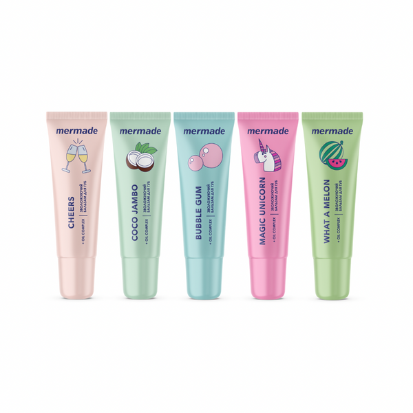 Набір з 5 бальзамів для губ MERMADE Lip Essentials